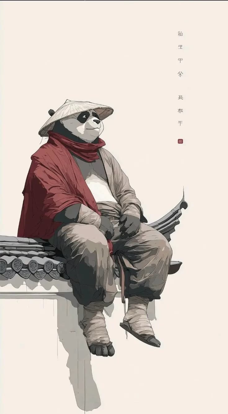 ZEN PANDA – Samurai Warrior Anime Poster