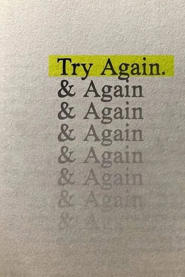 Try Again – Persistence & Growth Motivational Poster