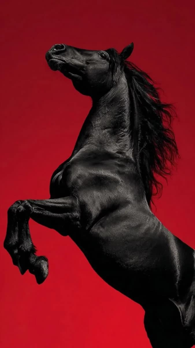 Crimson Stallion – Black Horse Poster