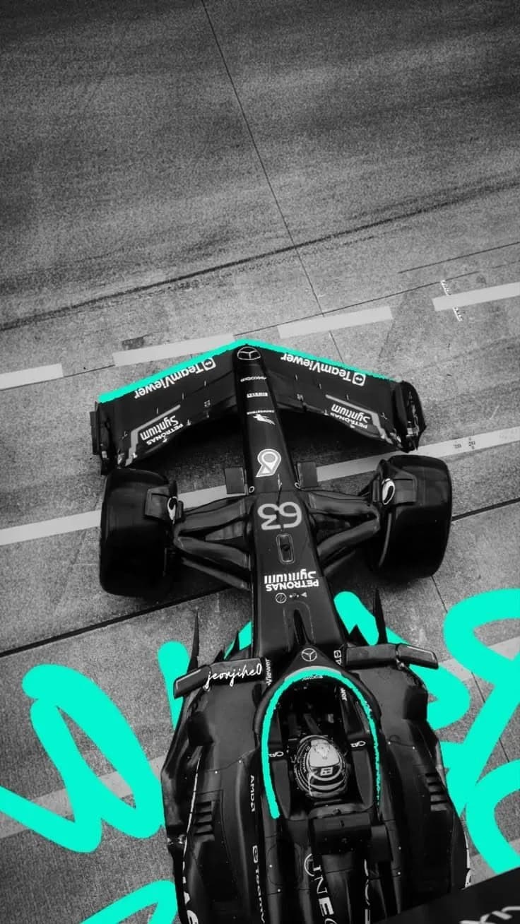 Mercedes-AMG Petronas F1 Black & White Racing Poster