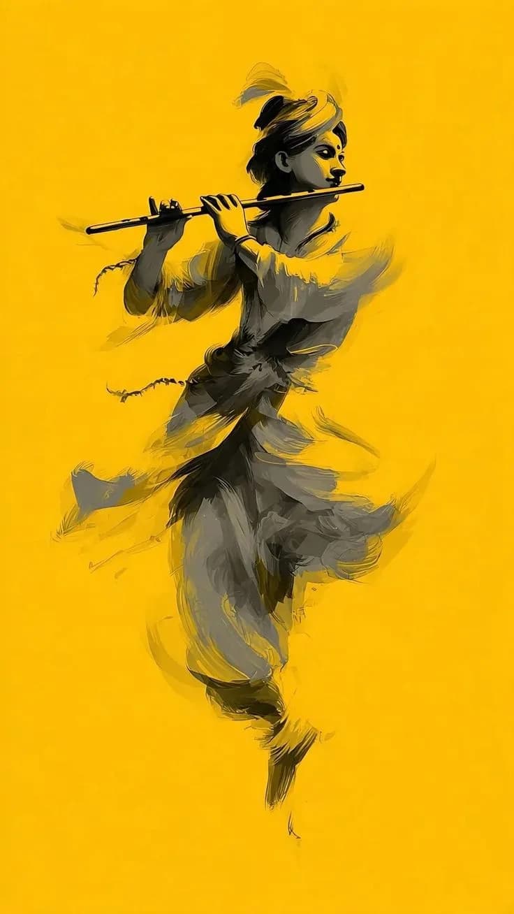 ord Krishna – Golden Flute Artistic Poster