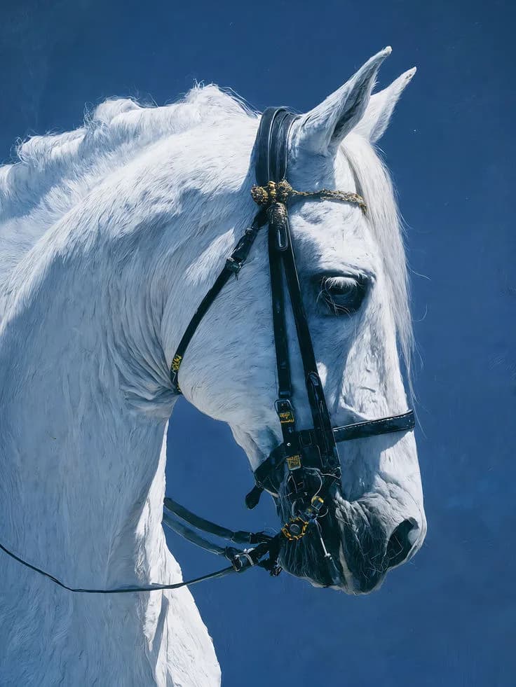 Arctic Grace – White Horse Portrait Poster